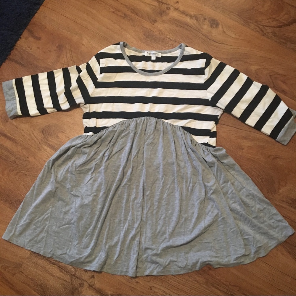 Striped 3/4 Length Maternity Too Size L